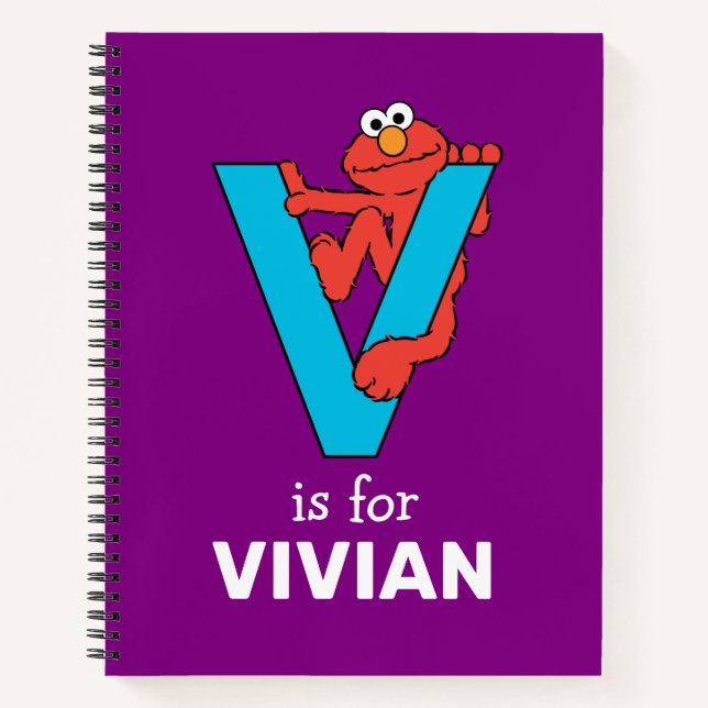 Elmo Alphabet | V Blau Notizbuch (Vorderseite)