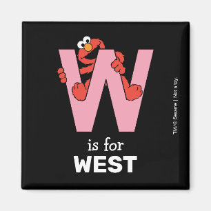 Elmo Alphabet   W Pink Magnet