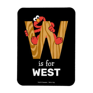 Elmo Alphabet   W Wood Magnet