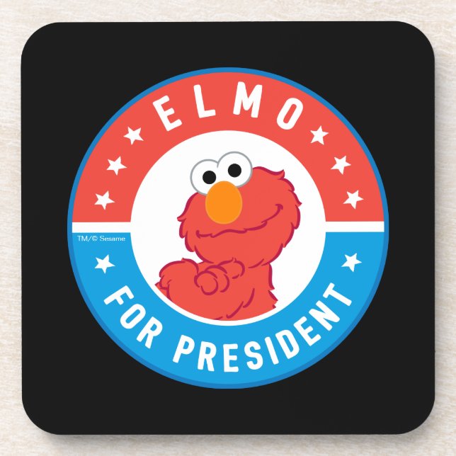 Elmo als Präsident Abzeichen Getränkeuntersetzer (Vorderseite)