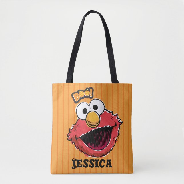 Elmo - Boo! | Name hinzufügen Tasche (Vorderseite)