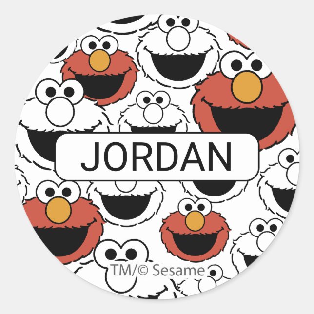 Elmo Color Pop Face Pattern Runder Aufkleber (Vorderseite)