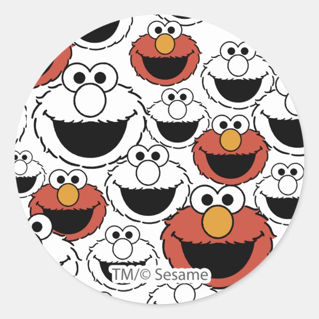 Elmo Color Pop Face Pattern Runder Aufkleber (Vorderseite)