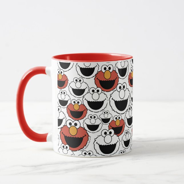 Elmo Color Pop Face Pattern Tasse (Links)