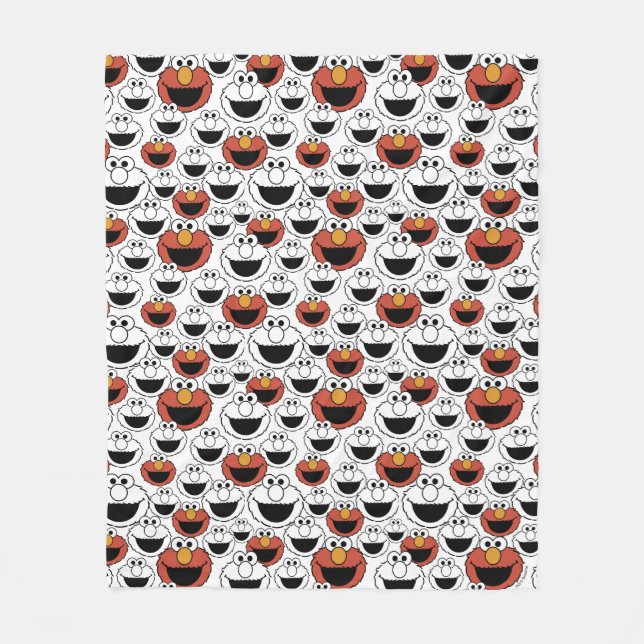 Elmo Color Pop-Gesichtsmuster Fleecedecke (Vorderseite)