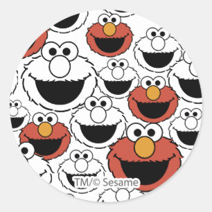 Elmo Color Pop-Gesichtsmuster Runder Aufkleber