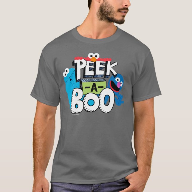 Elmo, Cookie & Grover | Flüchtige Blick-a-Boo T-Shirt (Vorderseite)