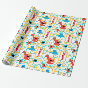 Elmo & Cookie Monster Fun Formen Muster Geschenkpapier