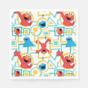 Elmo & Cookie Monster Fun Formen Muster Serviette