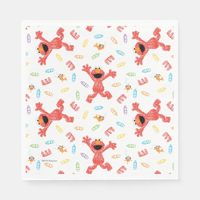 Elmo Crayon Pattern Serviette (Vorderseite)