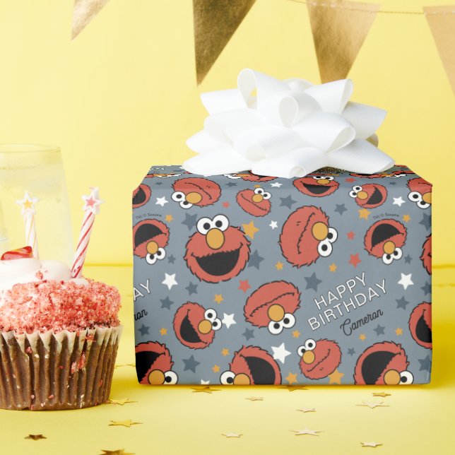 Elmo | Elmo beherrscht das Sternenmuster Geschenkpapier (Geburtstagsparty)