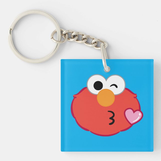 Elmo Face, der einen Kuss wirft Schlüsselanhänger (Vorderseite)