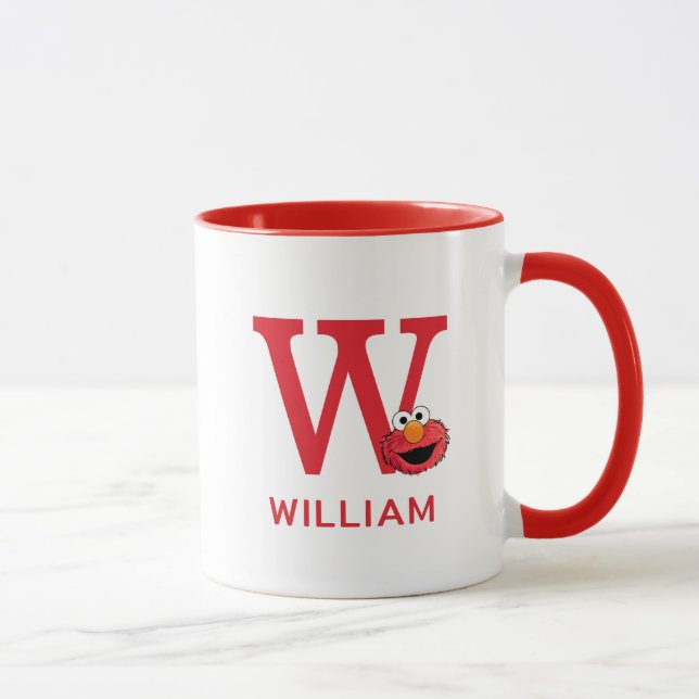 Elmo Fügen Sie Ihren Namen und Monogramm W hinzu Tasse (Rechts)