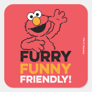 Elmo Funny Friendly Quadratischer Aufkleber