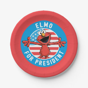 Elmo für den Präsidenten - Flagge Pappteller