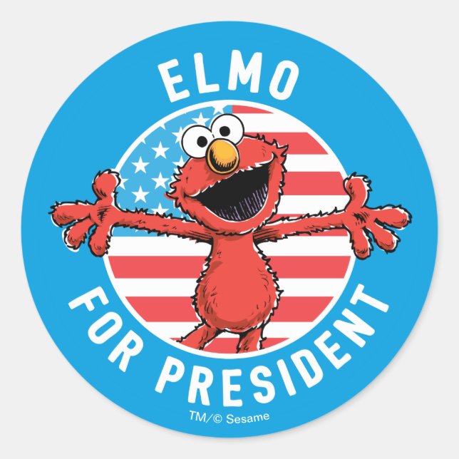 Elmo für den Präsidenten - Flagge Runder Aufkleber (Vorderseite)