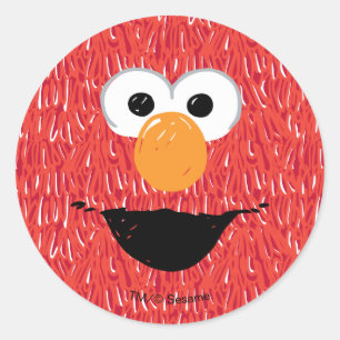 Elmo Fur Face Pattern Runder Aufkleber
