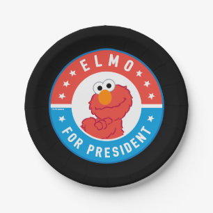 Elmo für Präsident Abzeichen Pappteller