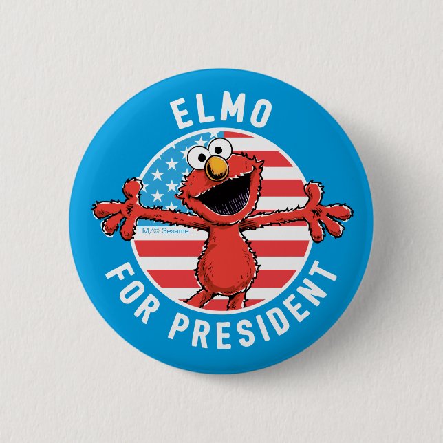 Elmo für Präsident - Flagge Button (Vorderseite)
