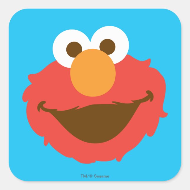 Elmo Gesicht Quadratischer Aufkleber (Vorderseite)