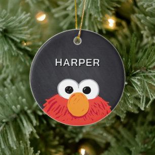Elmo-Gesicht-Schultafel   Benutzerdefinierter Name Keramik Ornament