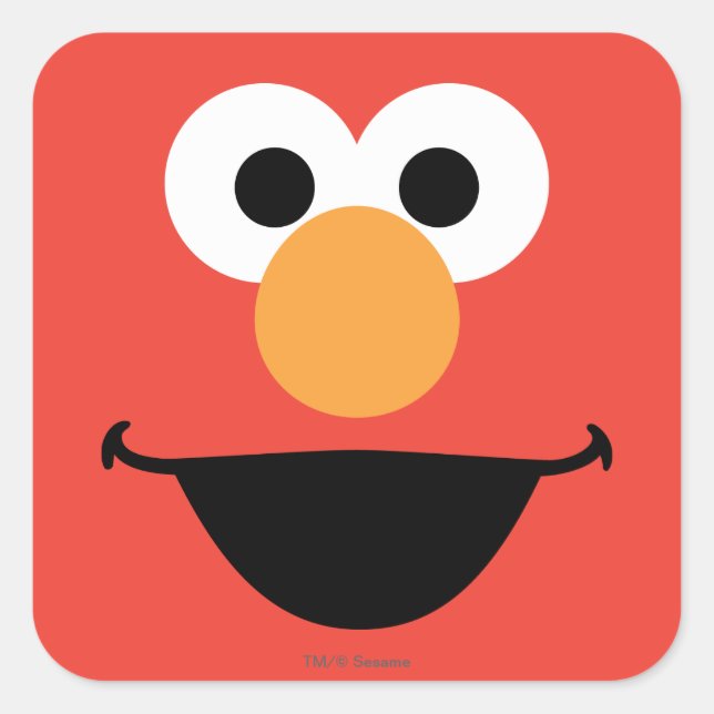 Elmo-Gesichtskunst Quadratischer Aufkleber (Vorderseite)