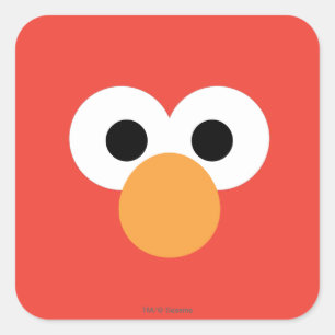 Elmo großes Gesicht Quadratischer Aufkleber