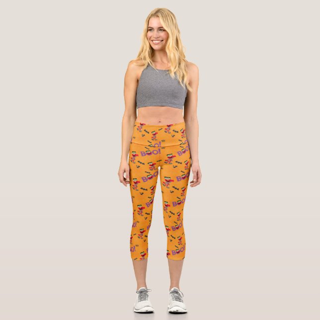 Elmo | Halloween Boo Pattern Capri Leggings (Vorderseite)