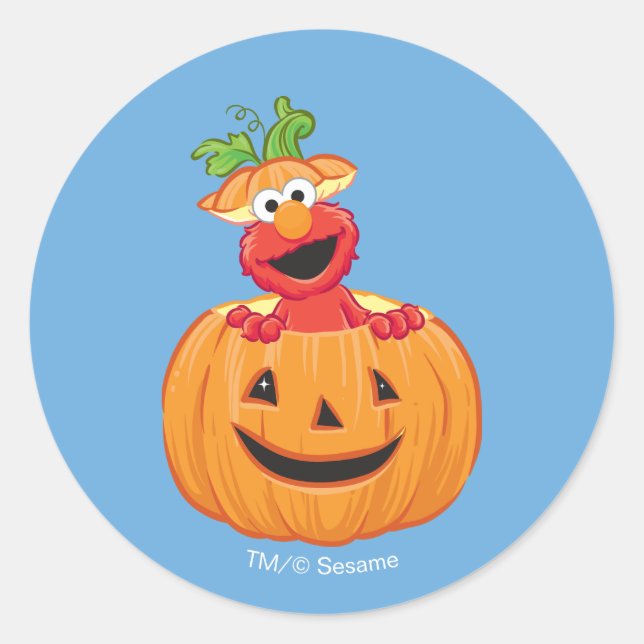 Elmo | Halloween Jack-O-Lantern Runder Aufkleber (Vorderseite)
