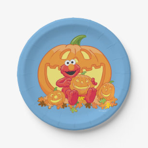 Elmo Halloween Pumpkins Pappteller