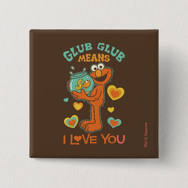 Elmo Holding seinen Haustier Goldfish Button (Vorderseite)