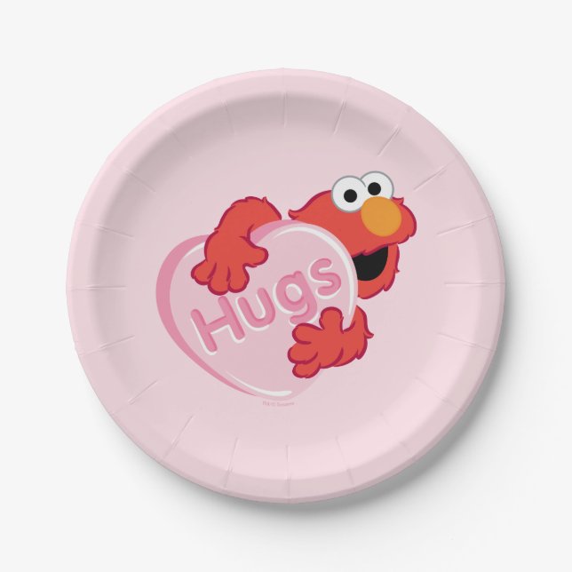 Elmo "Hugs" Valentine Heart Candy Pappteller (Vorderseite)