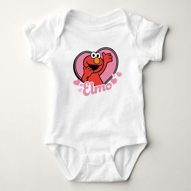 Elmo im Herzen Valentine Baby Strampler (Vorderseite)