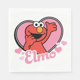Elmo im Herzen Valentine Serviette