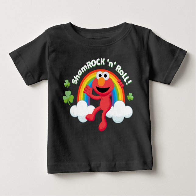 Elmo | Kleeblatt 'n' Roll Rainbow Baby T-shirt (Vorderseite)