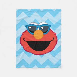 Elmo Lächeln Gesicht mit Sonnenbrille Fleecedecke