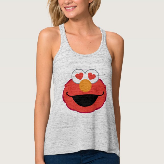 Elmo Lächelndes Gesicht mit herzförmigen Augen Tank Top (Vorderseite)