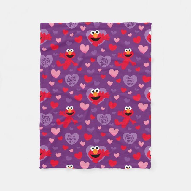 Elmo Lieben You Valentine's Day Pattern Fleecedecke (Vorderseite)