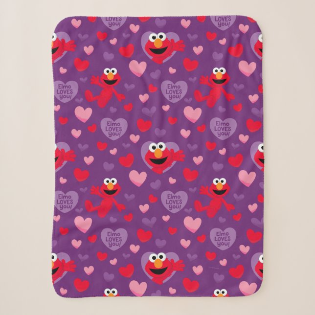 Elmo Lieben You Valentine's Day Pattern Sherpadecke (Vorderseite)