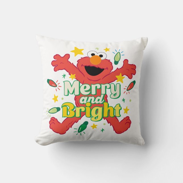 Elmo | Merry und Bright Kissen (Vorderseite)