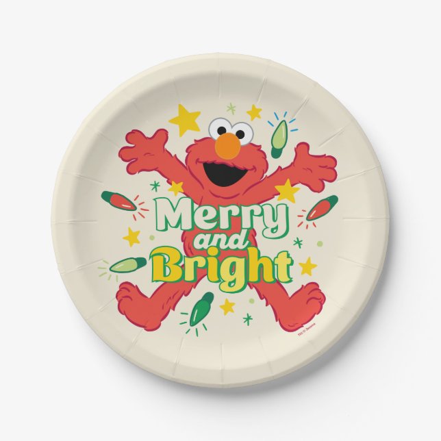 Elmo | Merry und Bright Pappteller (Vorderseite)