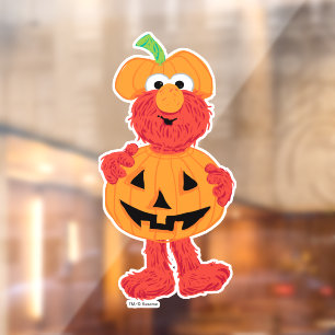 Elmo   Niedlich als Pumpkin Fensteraufkleber