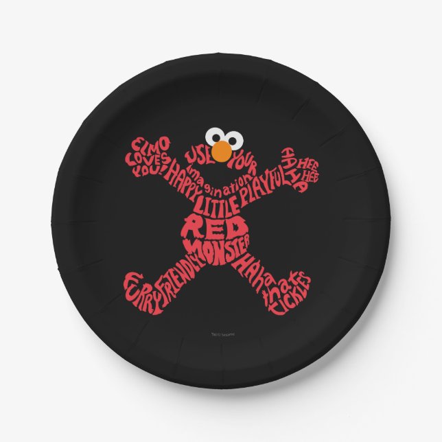 Elmo Pattern Fill Pappteller (Vorderseite)