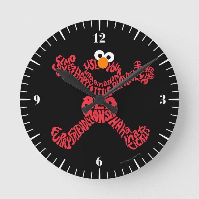 Elmo Pattern Fill Runde Wanduhr (Vorderseite)