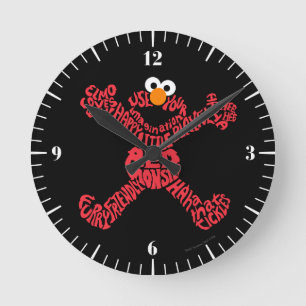 Elmo Pattern Fill Runde Wanduhr