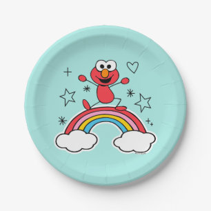 Elmo Rainbow Doodley Graphic Pappteller