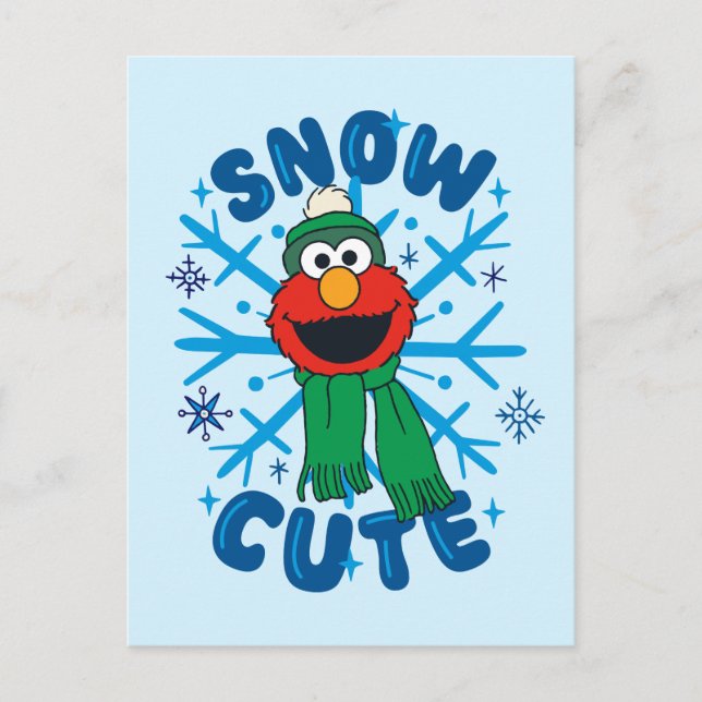Elmo Schnee Cute Postkarte (Vorderseite)