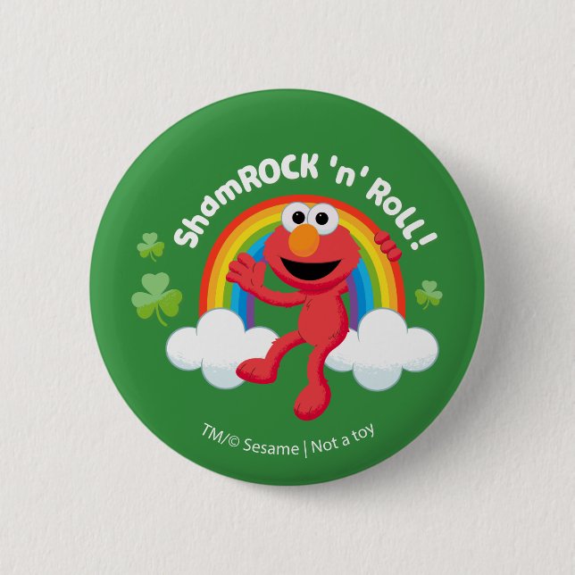 Elmo | Shamrock 'n' Roll Regenbogen Button (Vorderseite)
