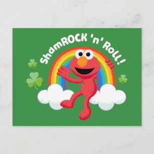 Elmo Shamrock 'n' Roll Regenbogen Postkarte