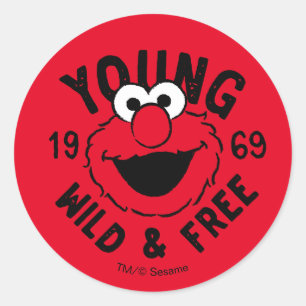 Elmo Skate Logo - Young, Wild & Free 1969 Runder Aufkleber